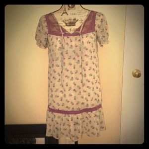 Moon Collection Boho Floral Ruffle Dress Tassels S